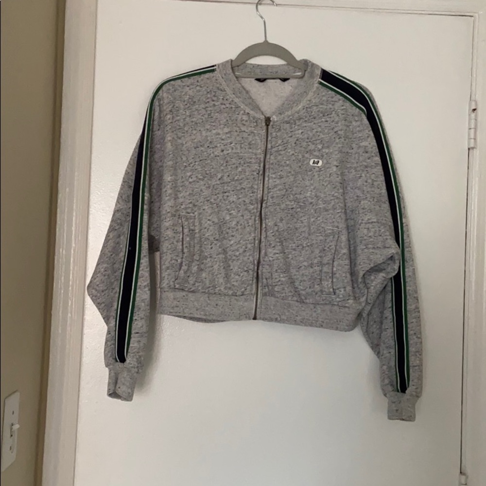 Crop top zip up sweater
